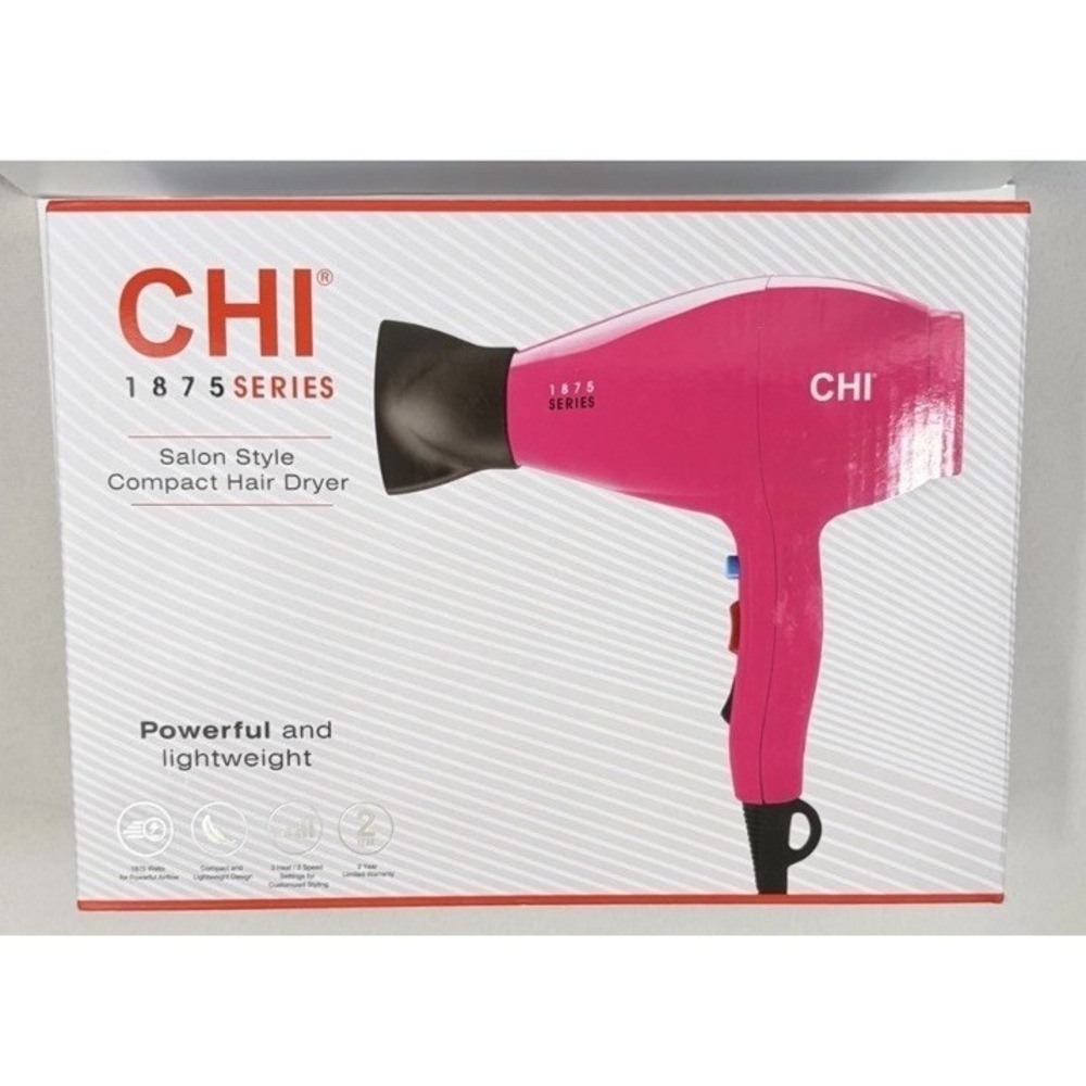 CHI 1875 Series‎ Pink Salon Style Compact Hair Dryer Powerful and Light Weight